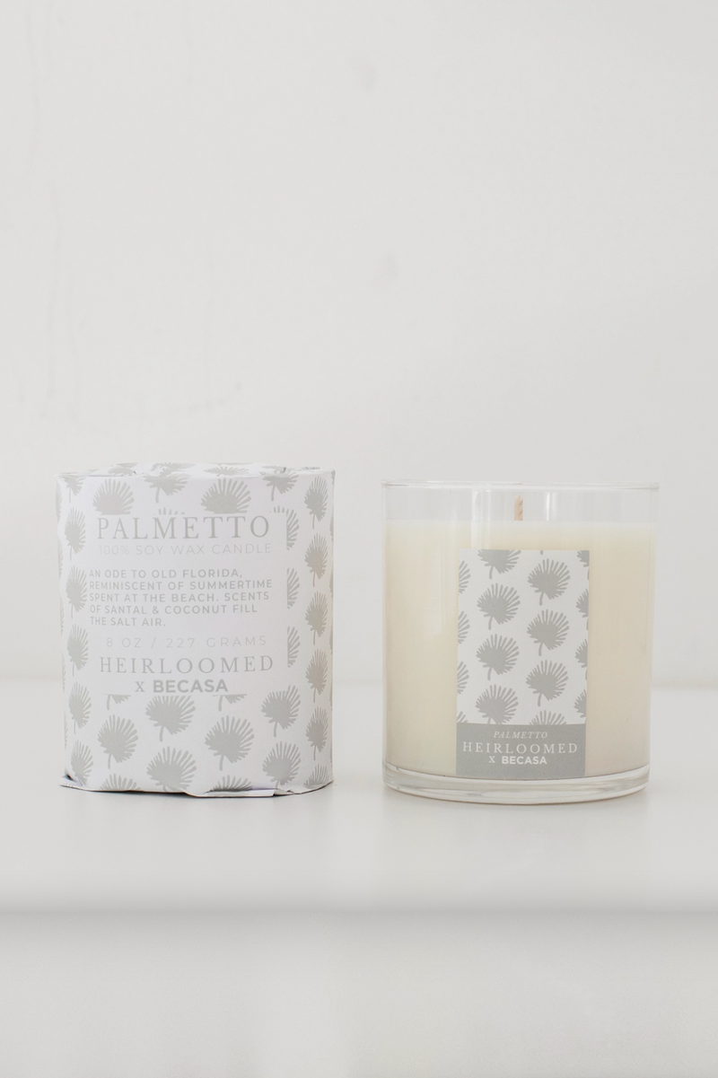 Palmetto Heirloomed Wrapped Candle