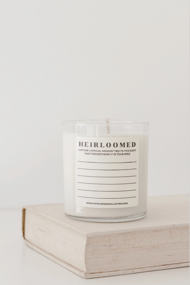 Milk Glass Heirloomed Wrapped Candle