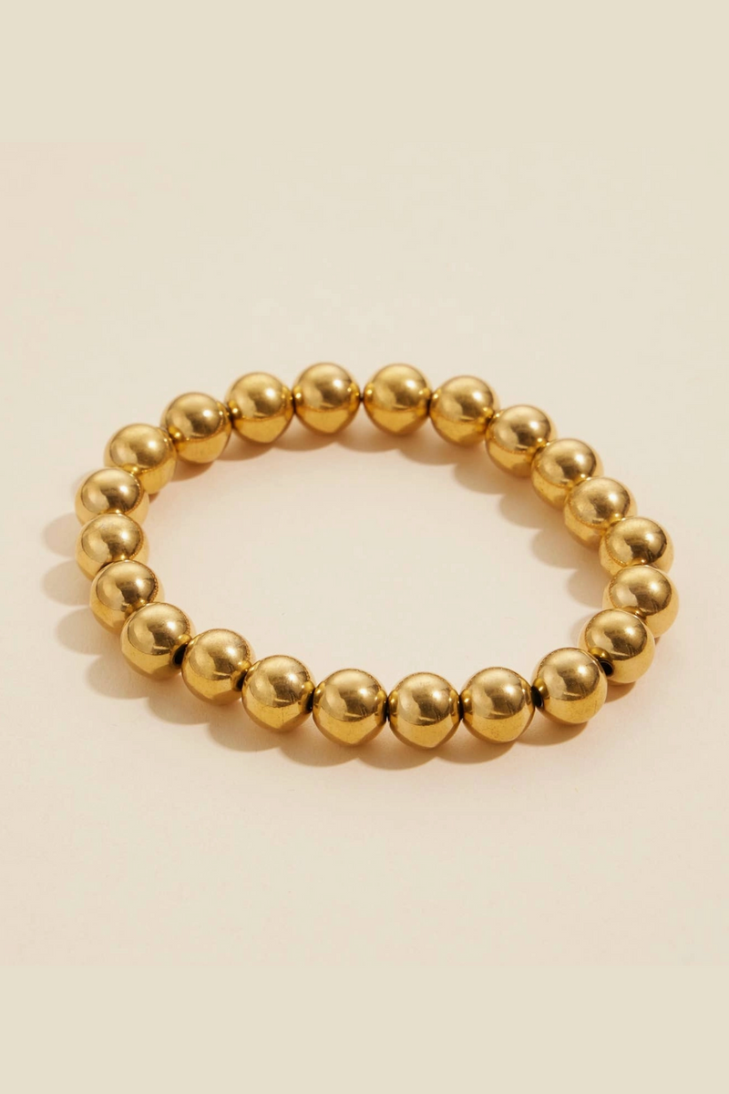 Basic Beaded Gold Dip Stainless Steel Bracelet