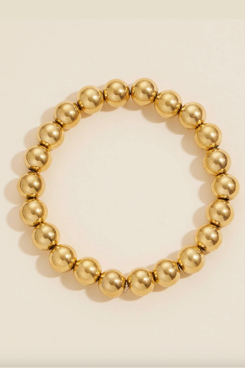 Basic Beaded Gold Dip Stainless Steel Bracelet