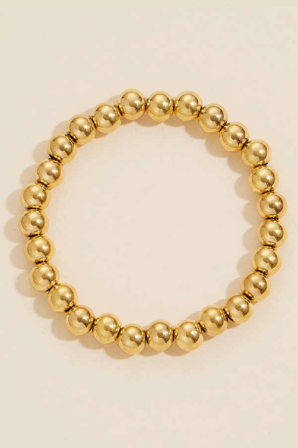 Beaded Gold Dip Stainless Steel Stretch Bracelet