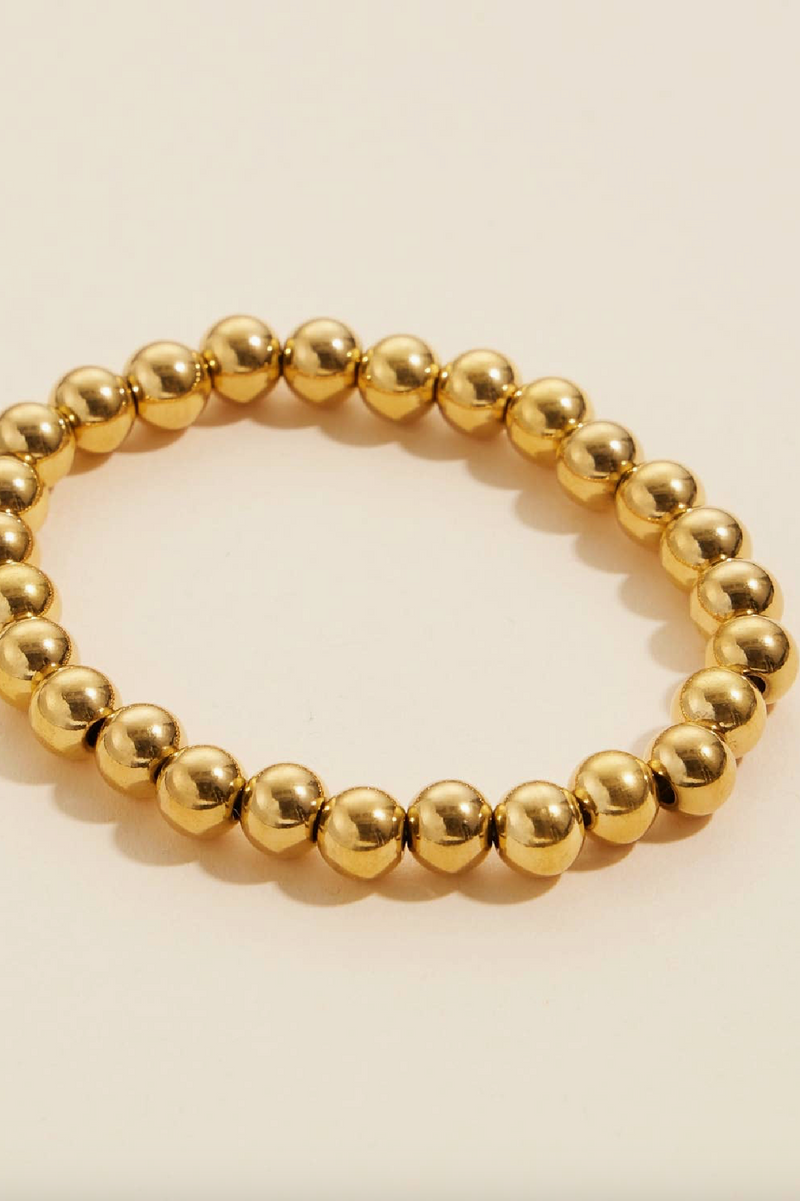 Beaded Gold Dip Stainless Steel Stretch Bracelet