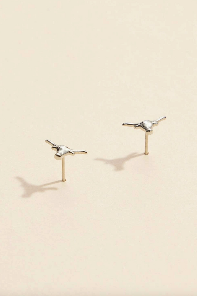 Steer Earrings - Silver