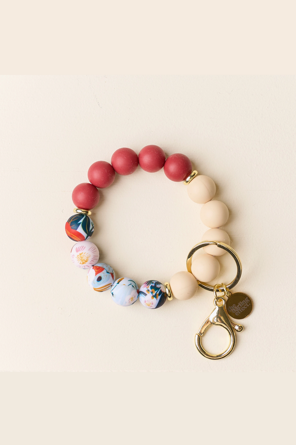 Silicone Beaded Keychain - Fall Flora