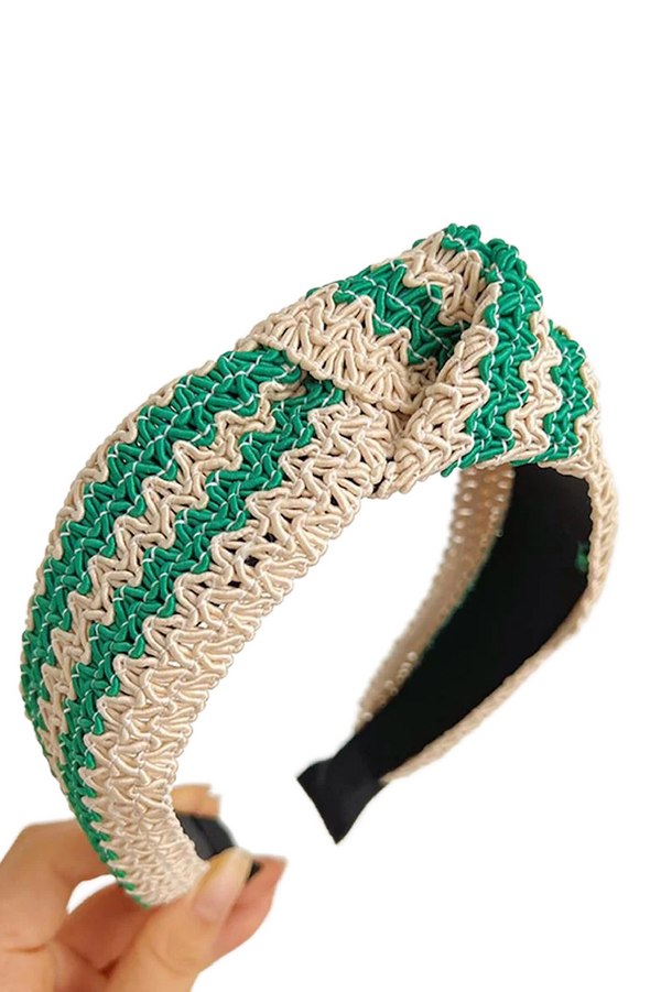Green Woven Knotted Headband