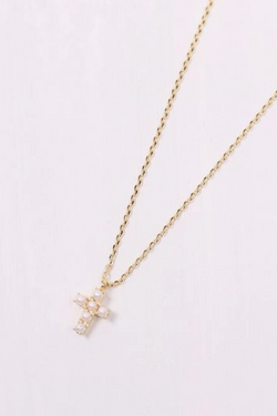 Caine Pearl Cross Necklace