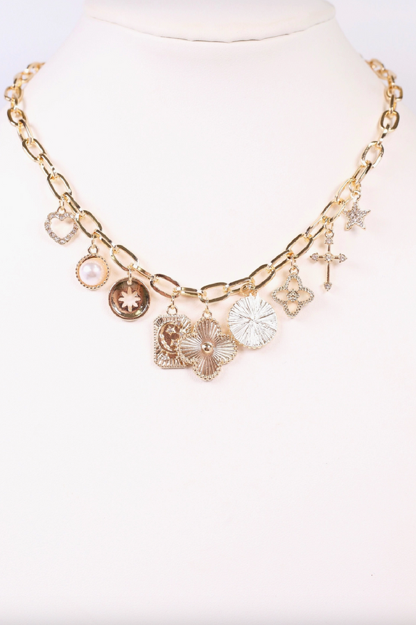 Chavez Charms Necklace Gold