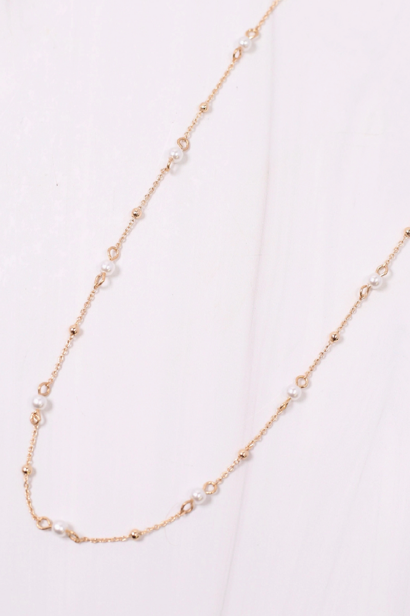 Hunter Pearl Necklace Gold