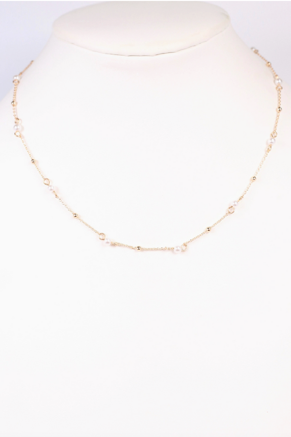 Hunter Pearl Necklace Gold