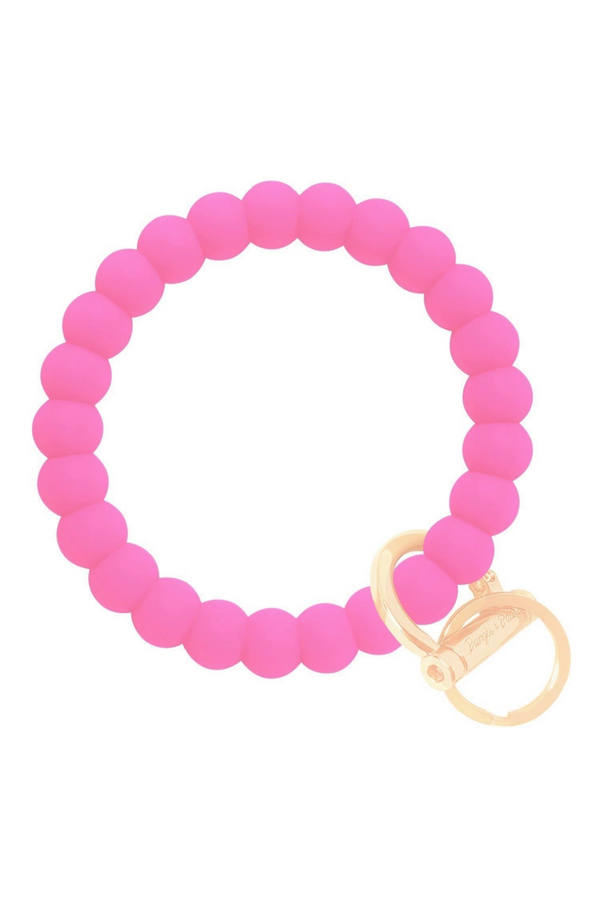 Bright Pink Bubble Bangle Bracelet Key Ring