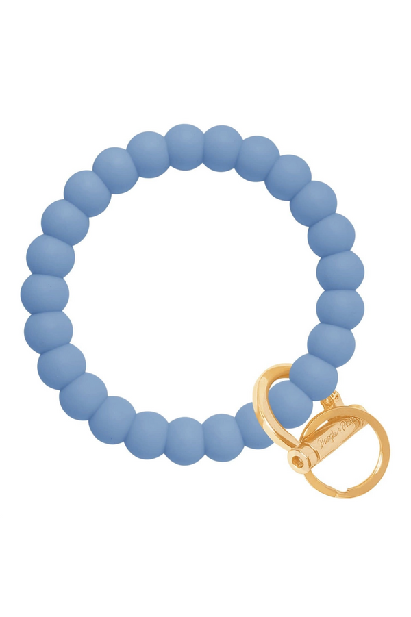 Slate Blue Bubble Bangle Bracelet Key Ring