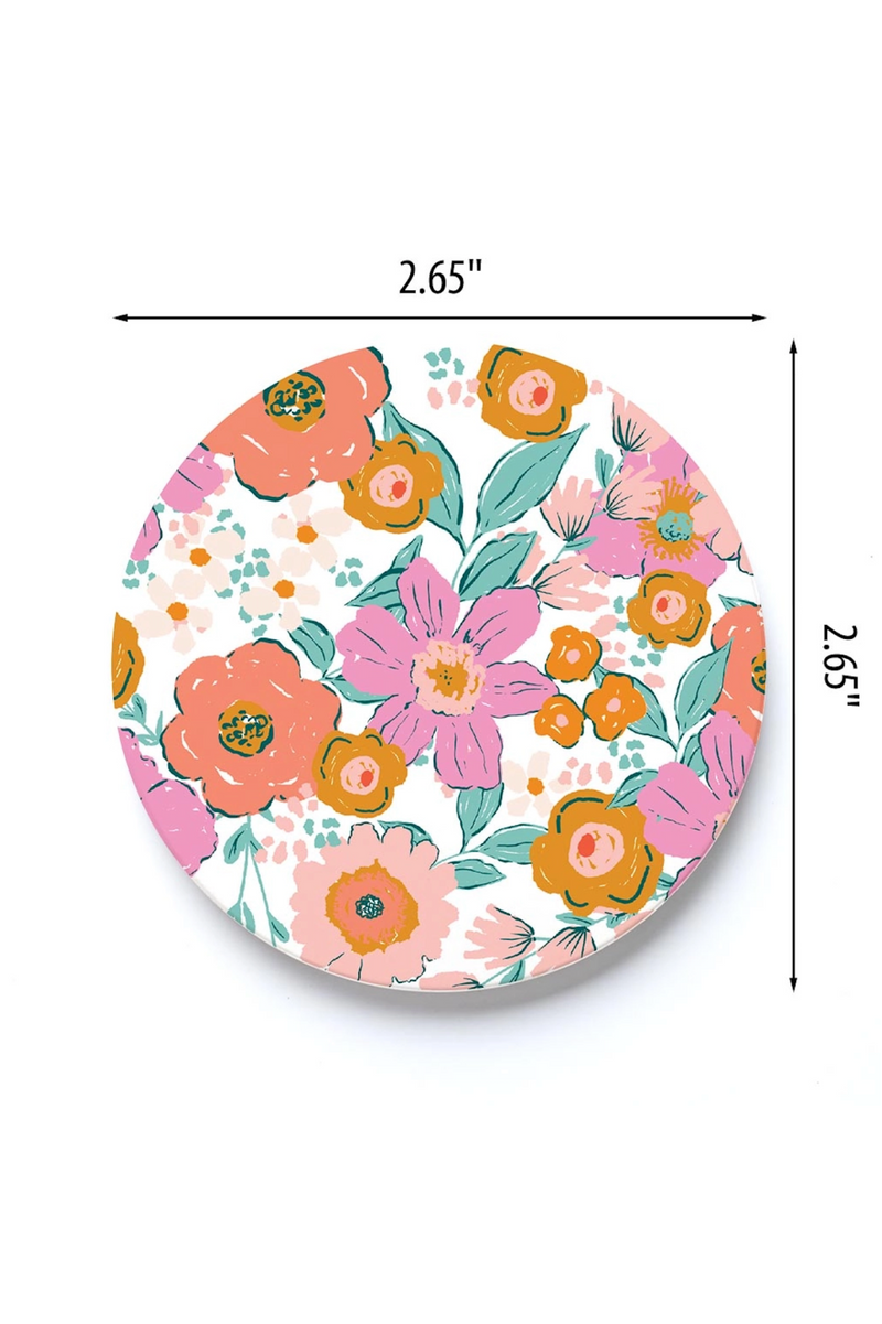 Car Coaster - Retro Floral