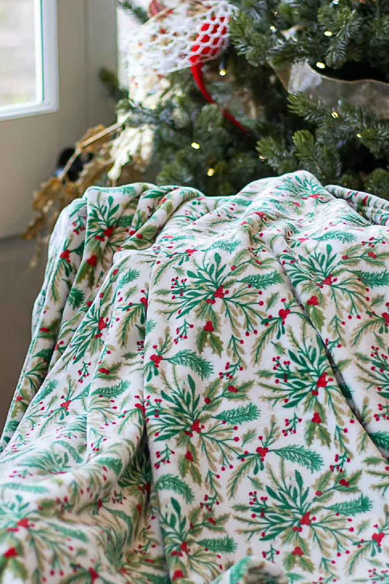 Holly Jolly Throw Blanket