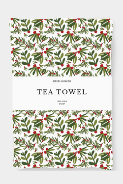 Tea Towel - Holly Berry X Bauble Stockings