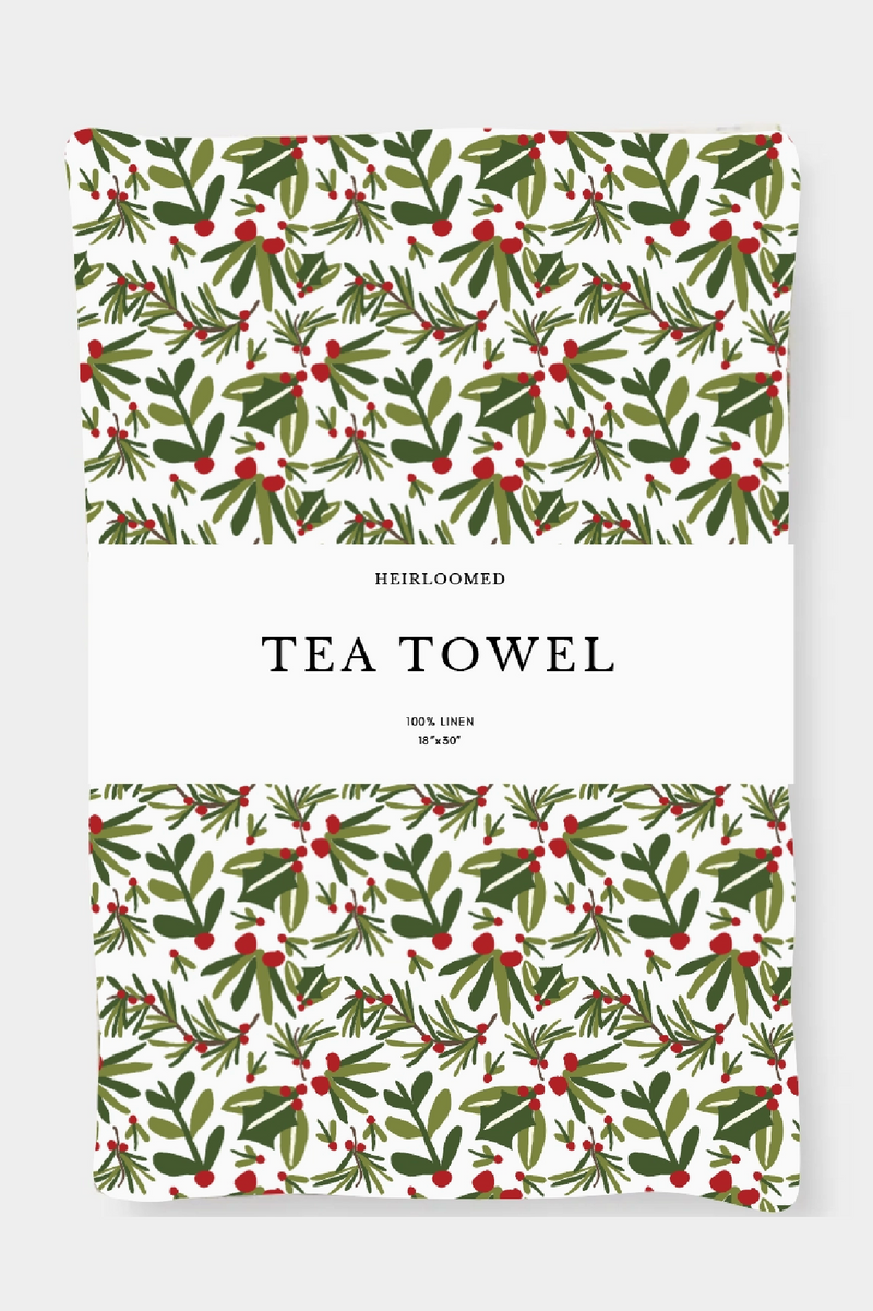 Tea Towel - Holly Berry X Bauble Stockings