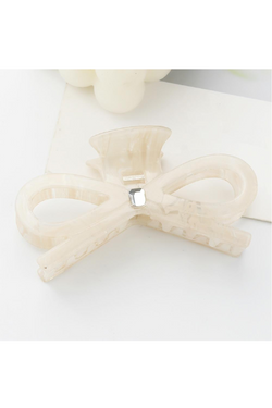 Acetate Bow Hairclip - Cream