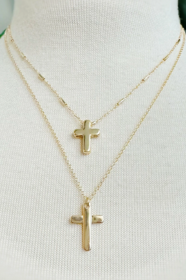 Chain Cross Necklace Set of 2