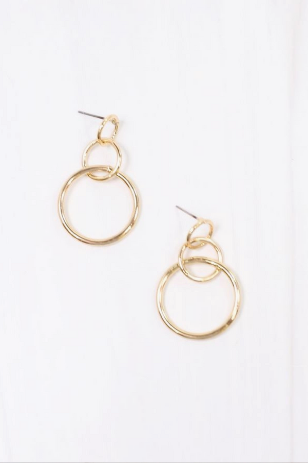 Gold Linked Drop Earrings