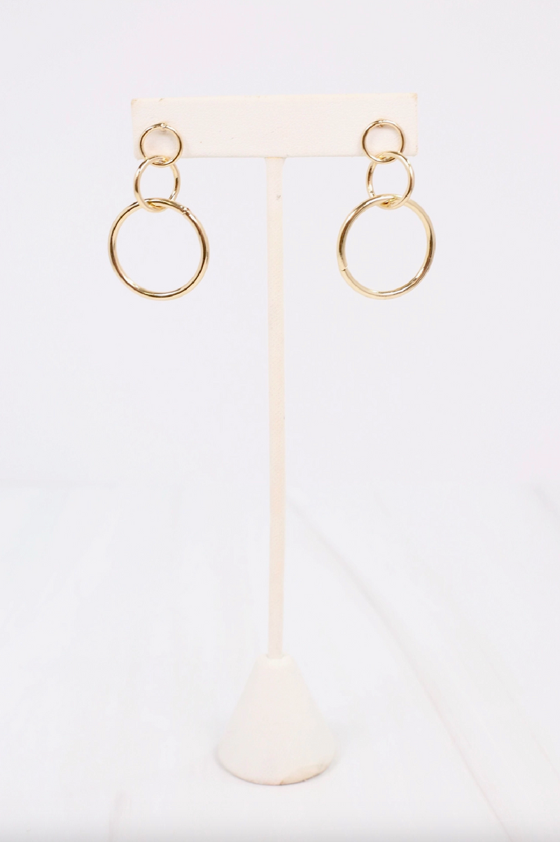 Gold Linked Drop Earrings