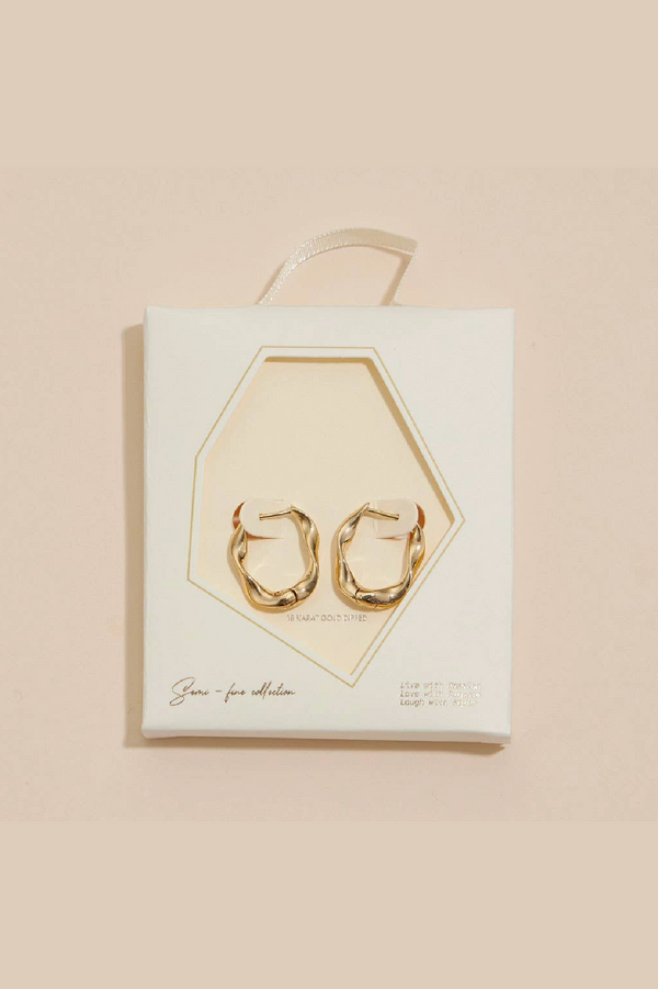 Wavy Gold Hoops