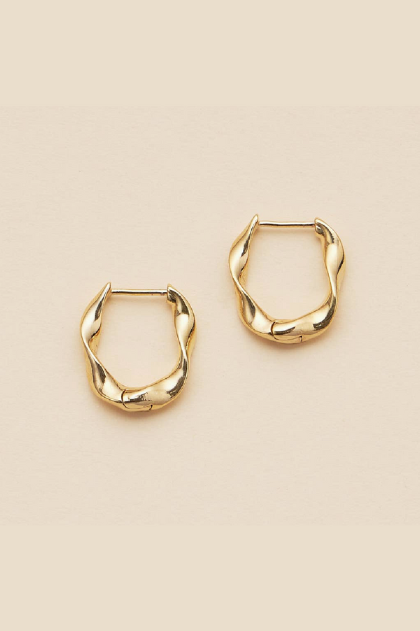 Wavy Gold Hoops