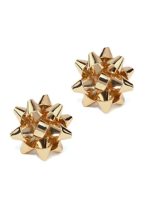 Christmas Bow Studs - Gold