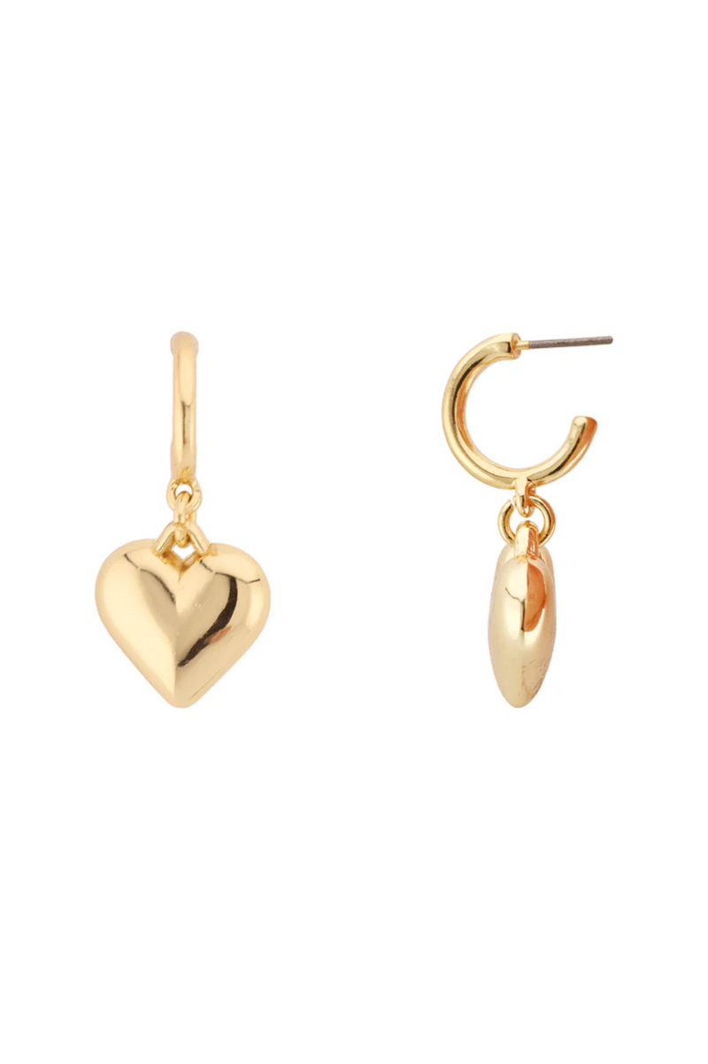 Heart Hoop Earrings - Gold