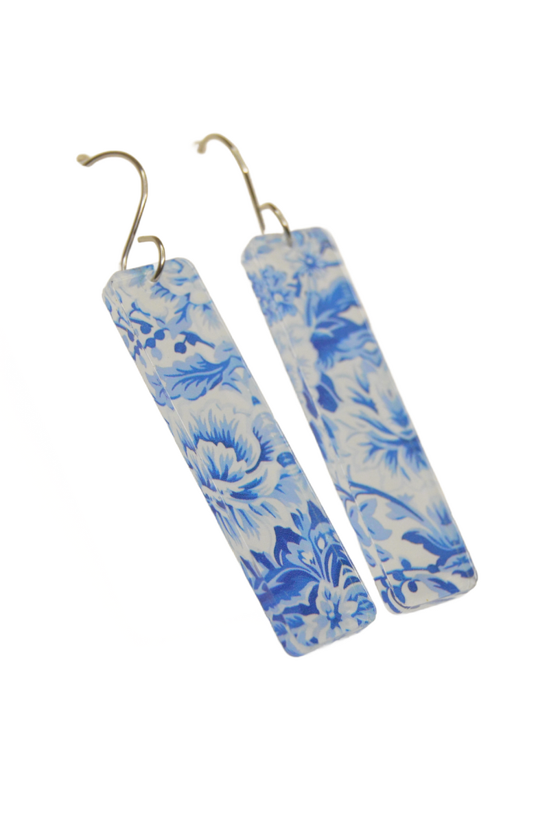 Blue + White Chinoiserie Earrings