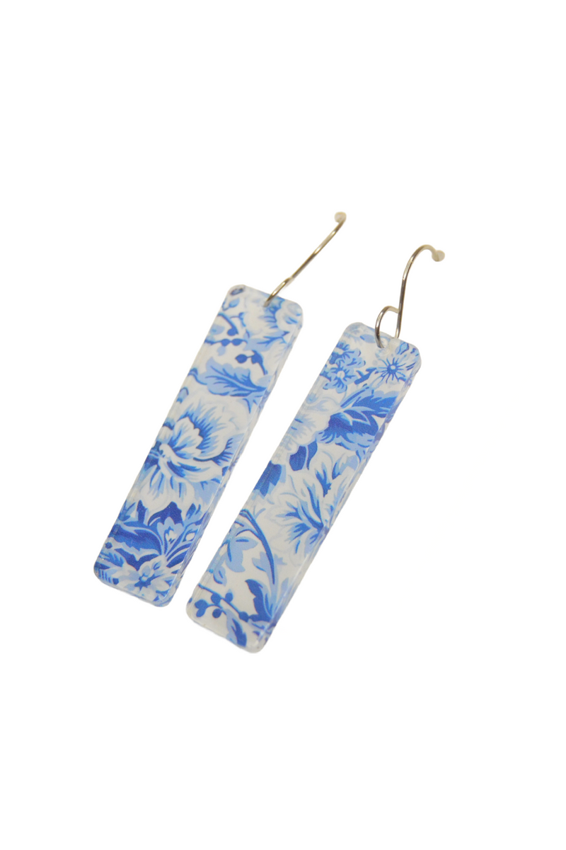 Blue + White Chinoiserie Earrings