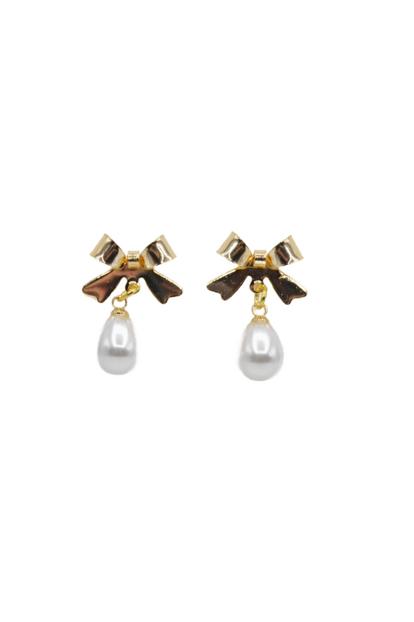 Pearl Bow Earrings