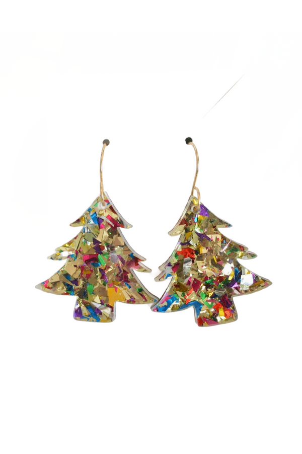 Christmas Tree Confetti Earrings