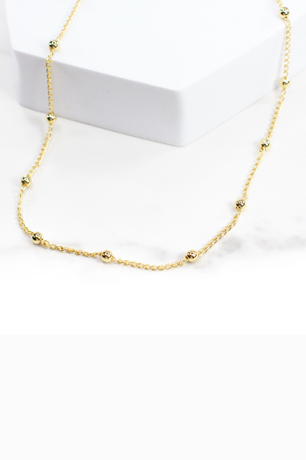 Chain Necklace with Gold Filled Beads