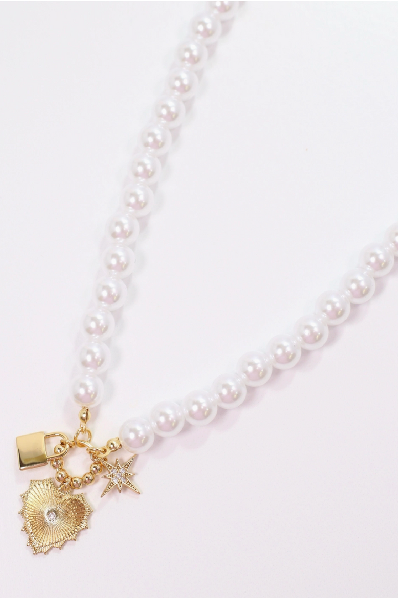 Pearl Charm Necklace Ivory