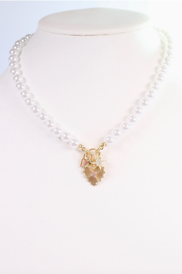 Pearl Charm Necklace Ivory