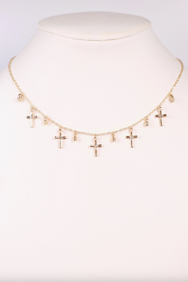 Samara Cross Charm Necklace