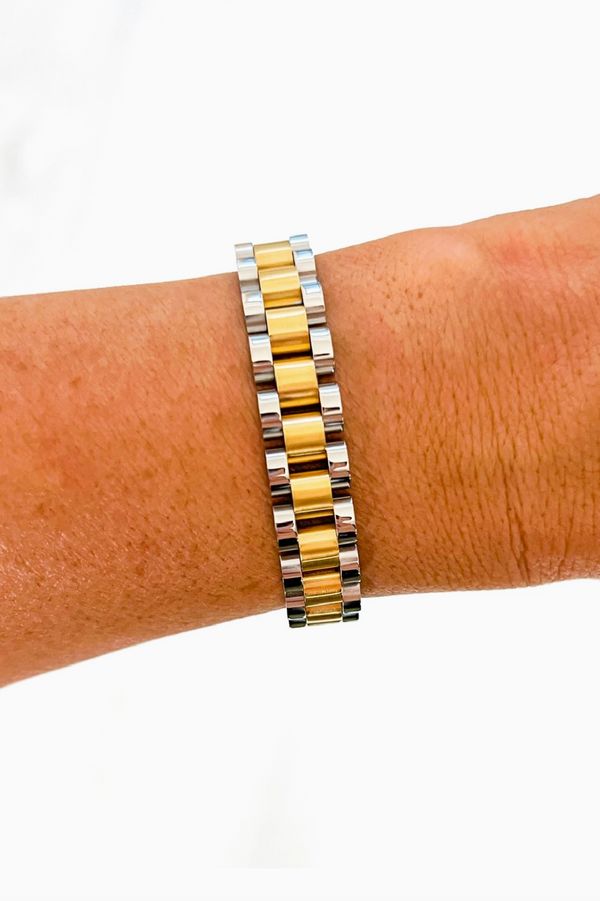Gold/Silver Watch Band Bracelet