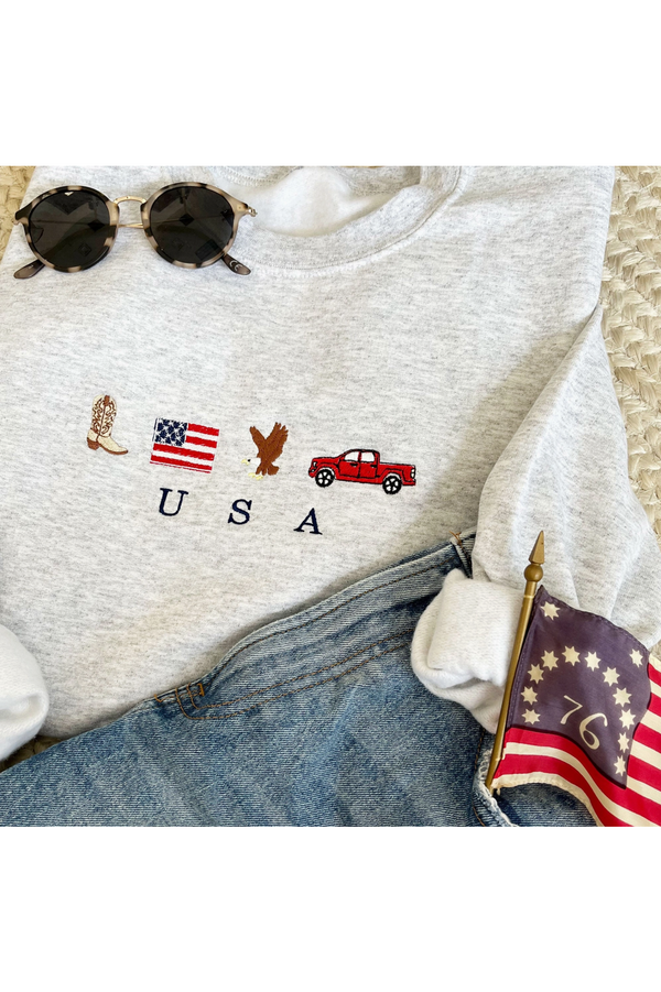 USA Embroidered Sweatshirt