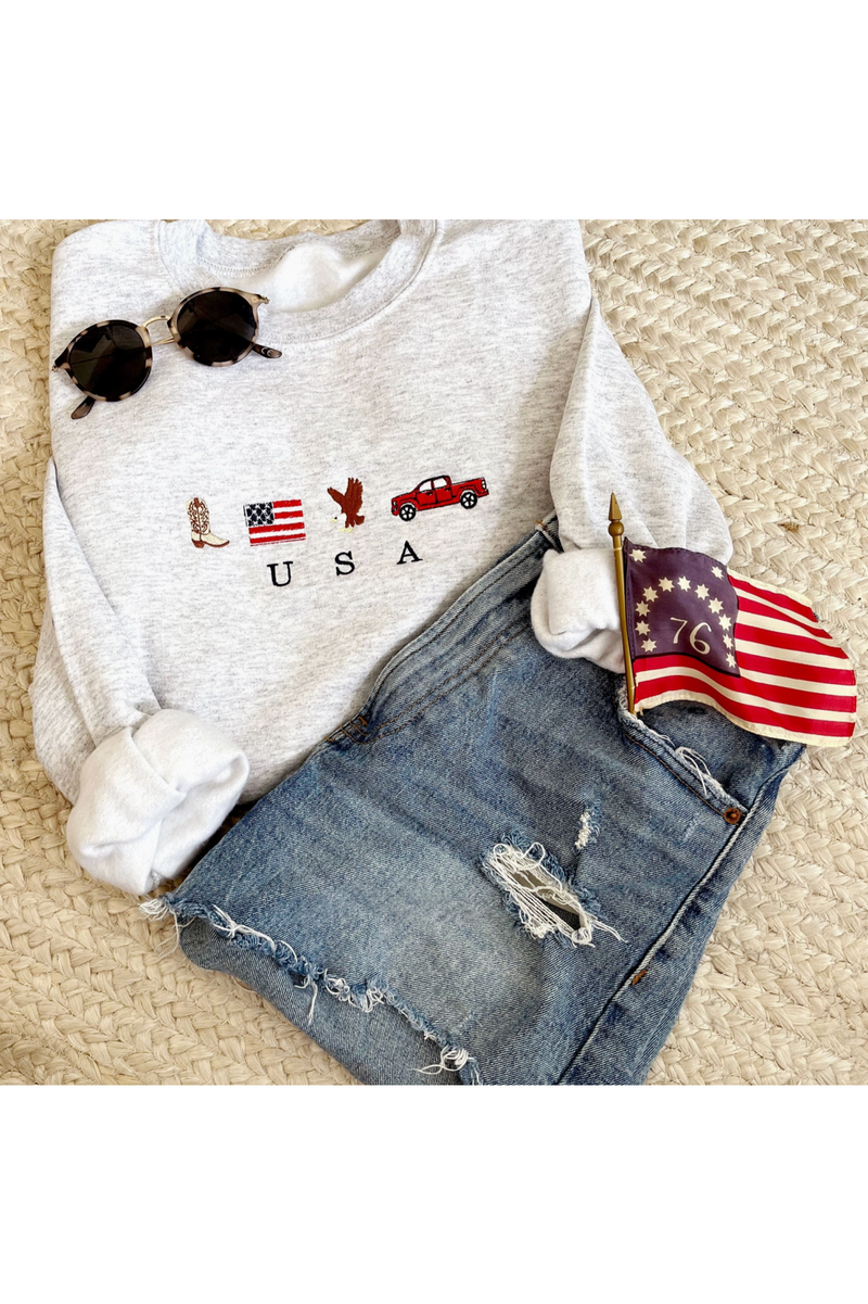 USA Embroidered Sweatshirt