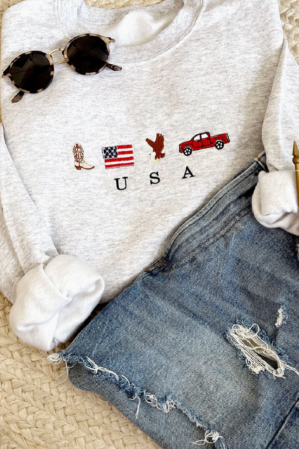 USA Embroidered Sweatshirt