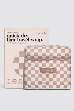 Extra Large Quick Dry Hair Towel - Checkered