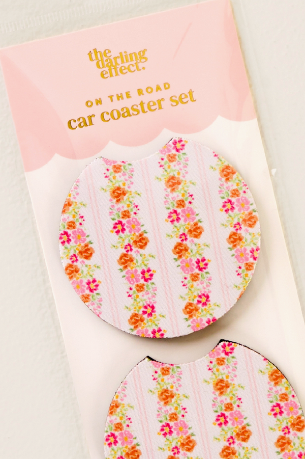 Car Coaster Set - Petal Parade Pink