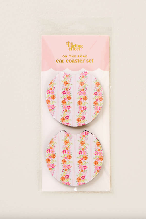 Car Coaster Set - Petal Parade Pink