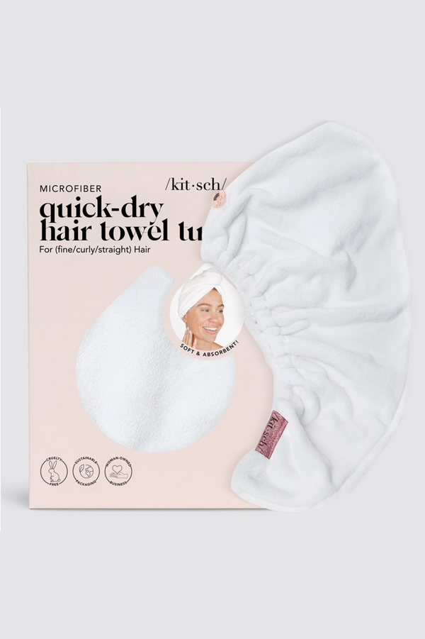 Kitsch Quick Dry Hair Towel - White