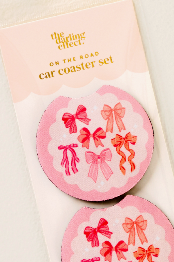 Car Coaster Set - Blushing Bows