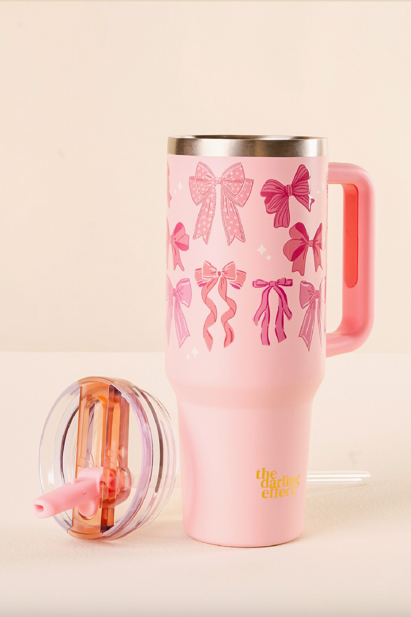 40 oz Flip Straw Tumbler - Blushing Bows