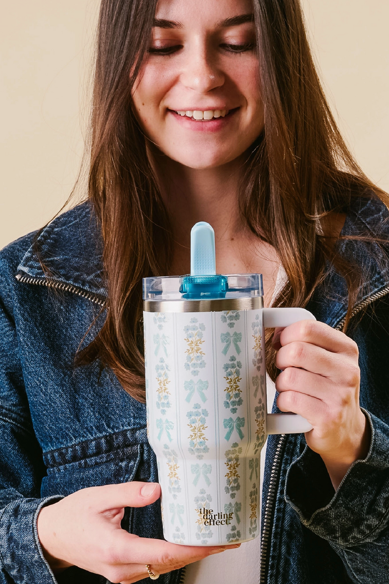 20 oz Lifestyle Flip Straw Tumbler - Oh So Fancy Blue