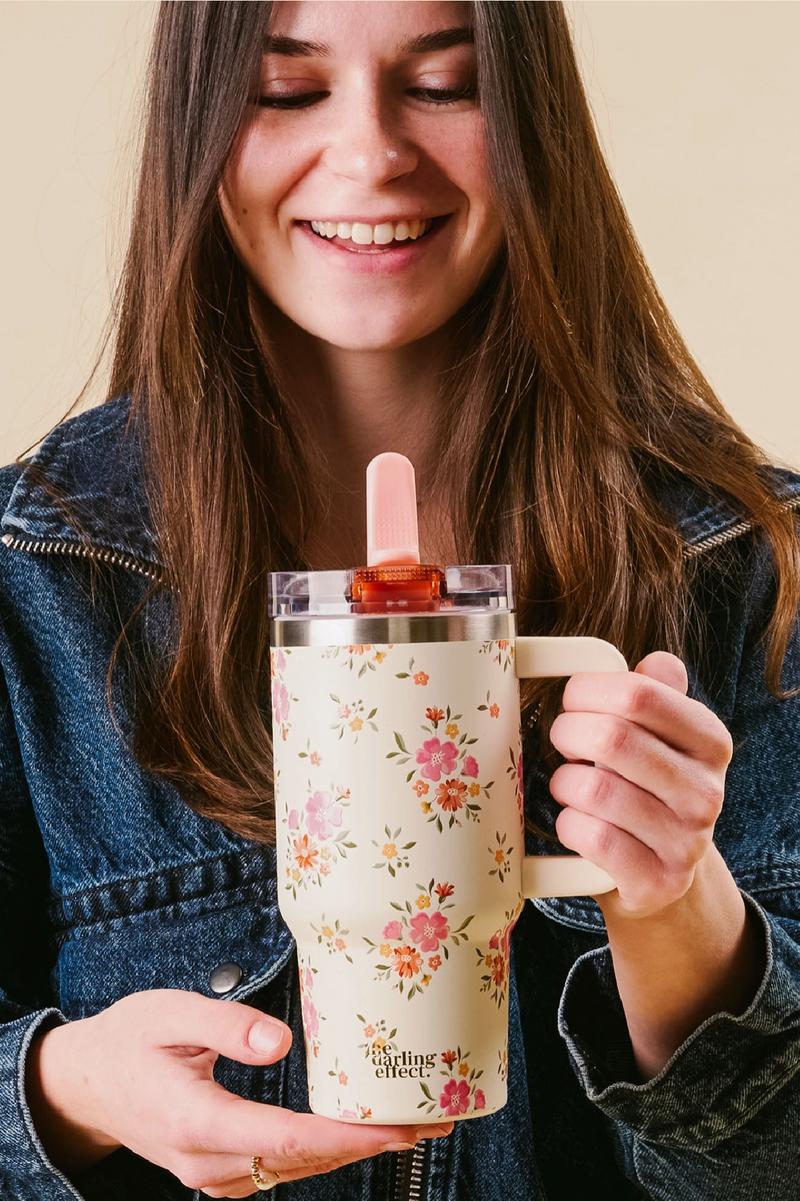 20 oz Lifestyle Flip Straw Tumbler - Endless Daydream Cream