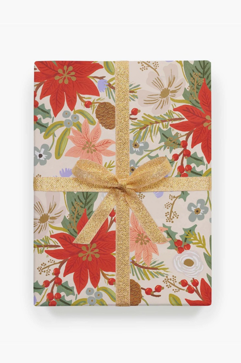 Poinsettia Wrapping Sheets (Roll of 3) | Rifle Paper Co.