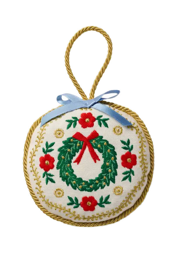 Christmastide Embroidered Ornament - Wreath | Rifle Paper Co.