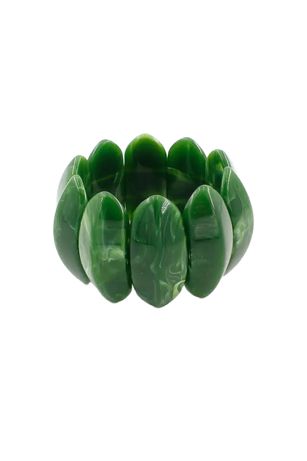 Green Acrylic Stretch Bracelet